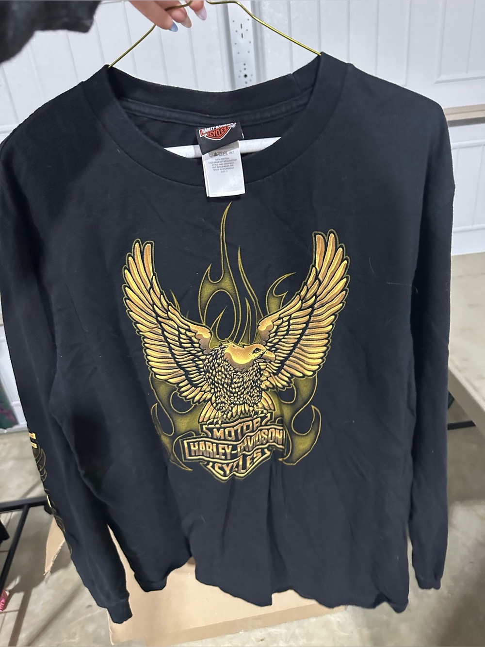 Harley-Davidson Black Tee with Gold Eagle Graphic